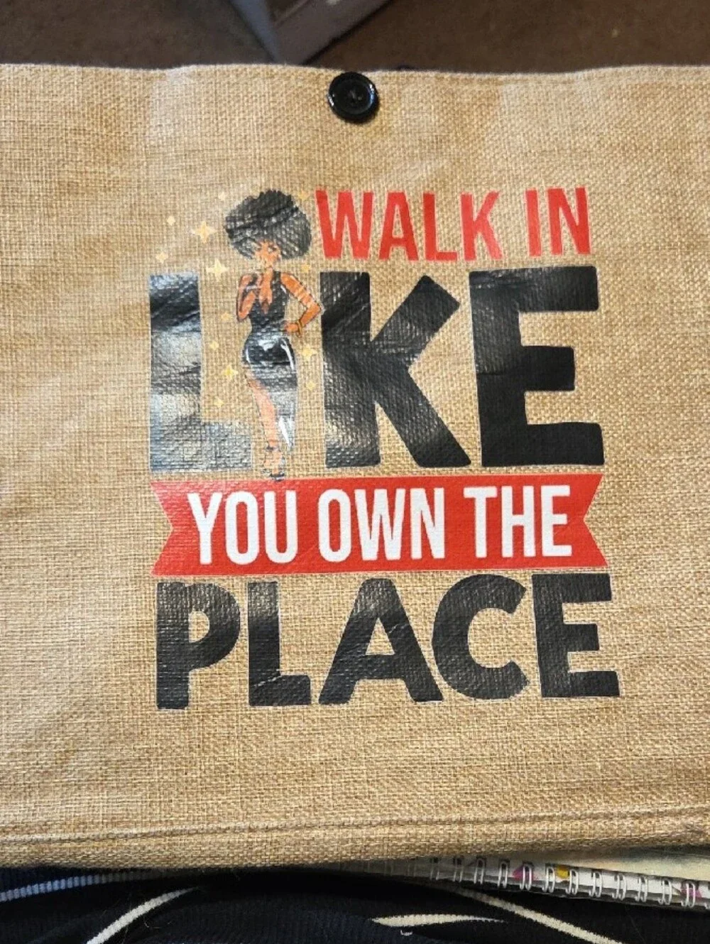 Best Auntie Ever Burlap Tote Bag - Multicolor